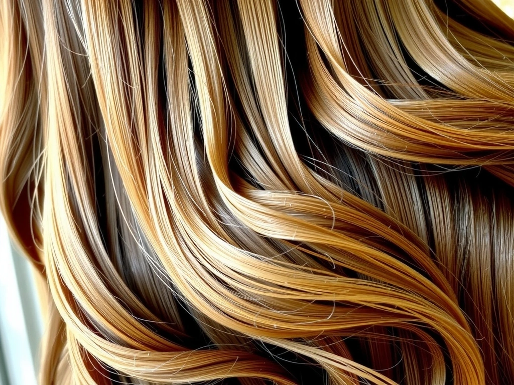 Cabello largo y brillante, mostrando fuerza y volumen.