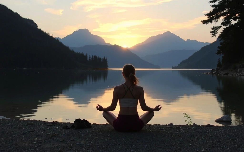 Person meditating in a peaceful natural setting